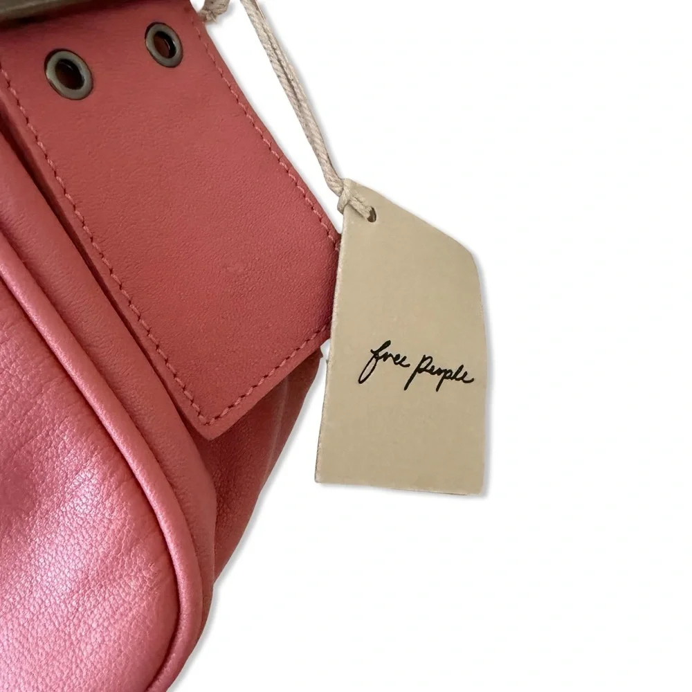 Free People Arm Candy Bag pink Shoulder purse leather NWT Y2K style - Picture 6 of 12